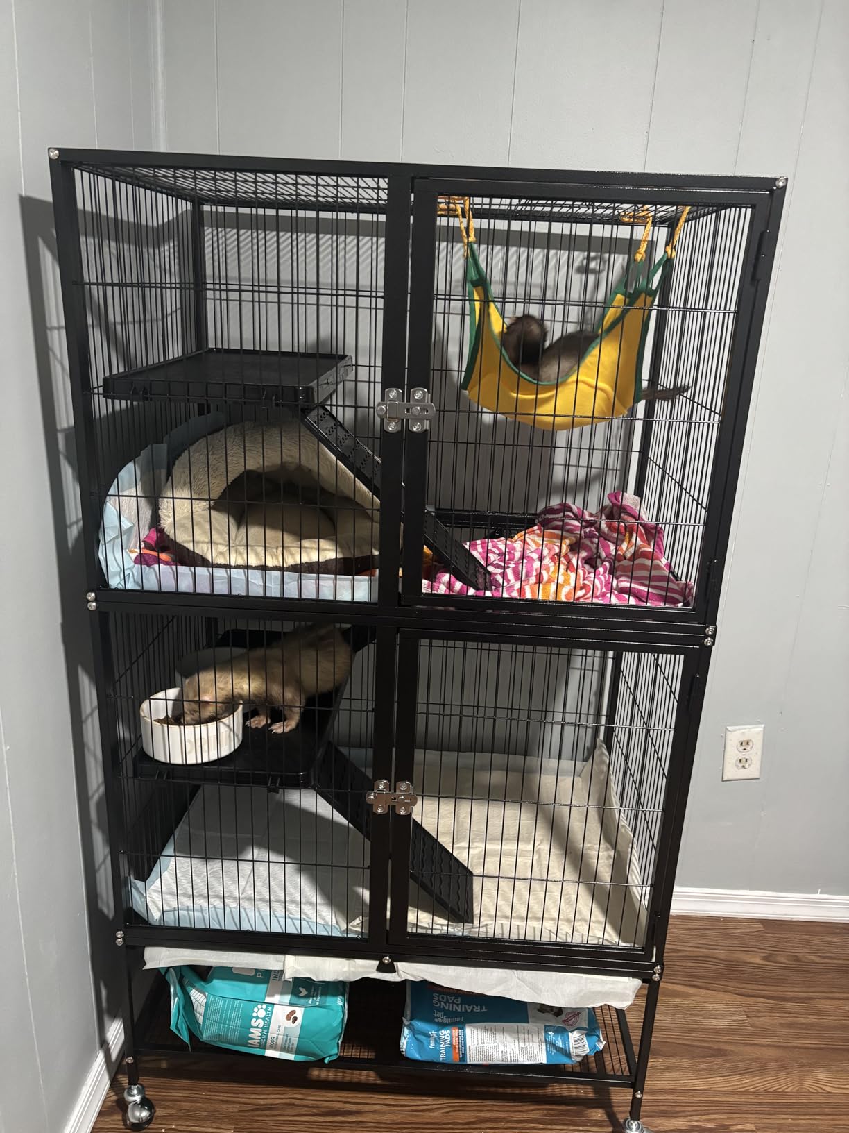 Prevue Pet Products 485 Feisty Ferret Home with Stand, Black Hammertone Small customer photo 1