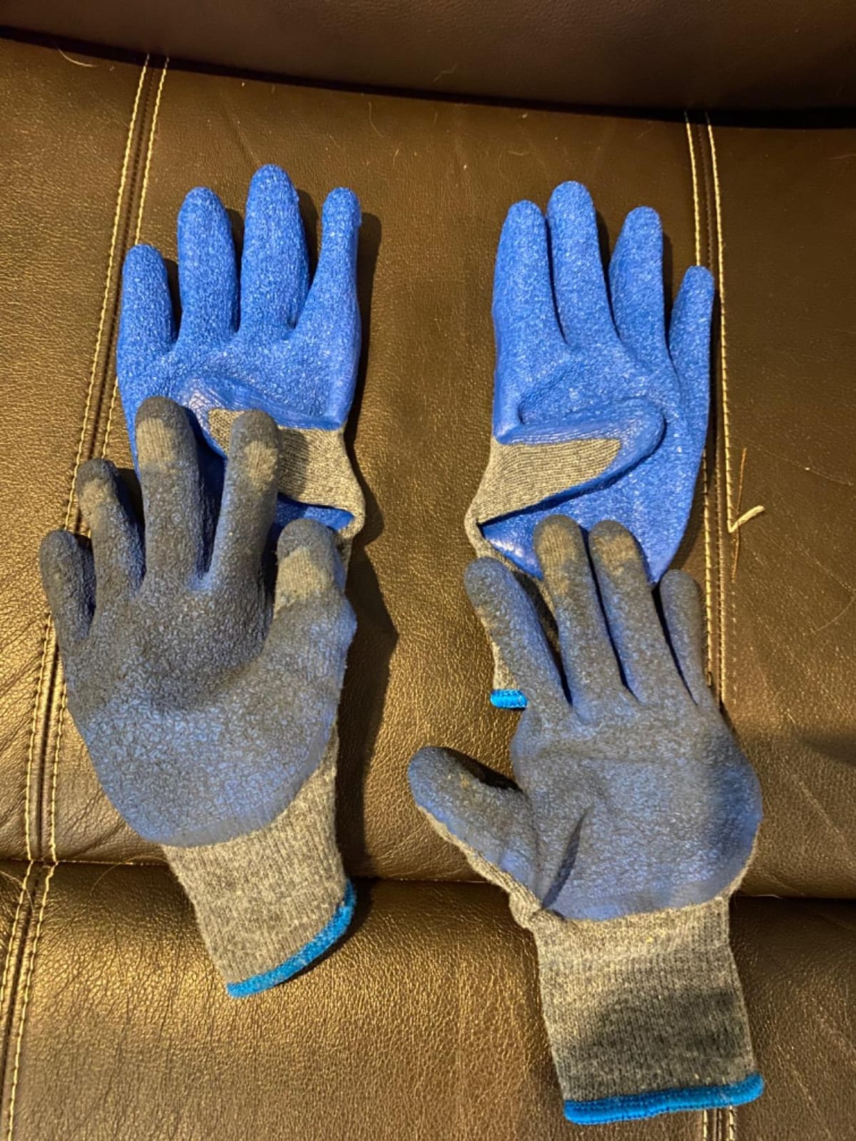G & F Products - 3100L-DZ-Parent 12 Pairs Large Rubber Latex Double Coated Work Gloves for Construction, gardening gloves, heavy duty Cotton Blend Blue customer photo 1
