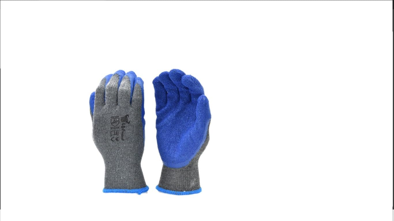 G & F Products - 3100L-DZ-Parent 12 Pairs Large Rubber Latex Double Coated Work Gloves for Construction, gardening gloves, heavy duty Cotton Blend Blue customer photo 2