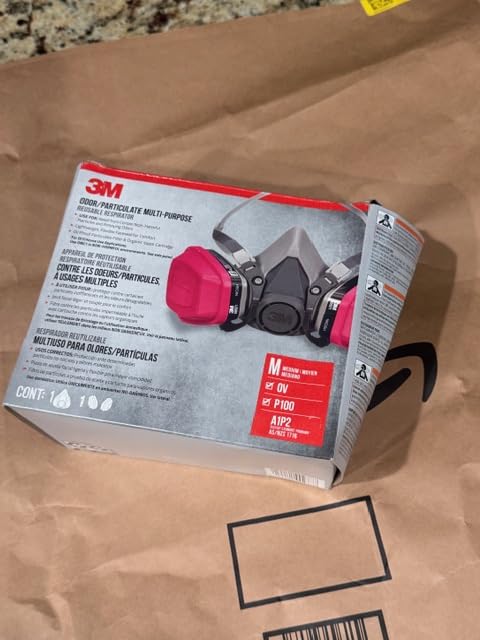3M P100/OV Odor/Particulate Multi-Purpose Reusable Respirator 65021, NIOSH-APPROVED Organic Vapor Cartridge, Medium customer photo 2