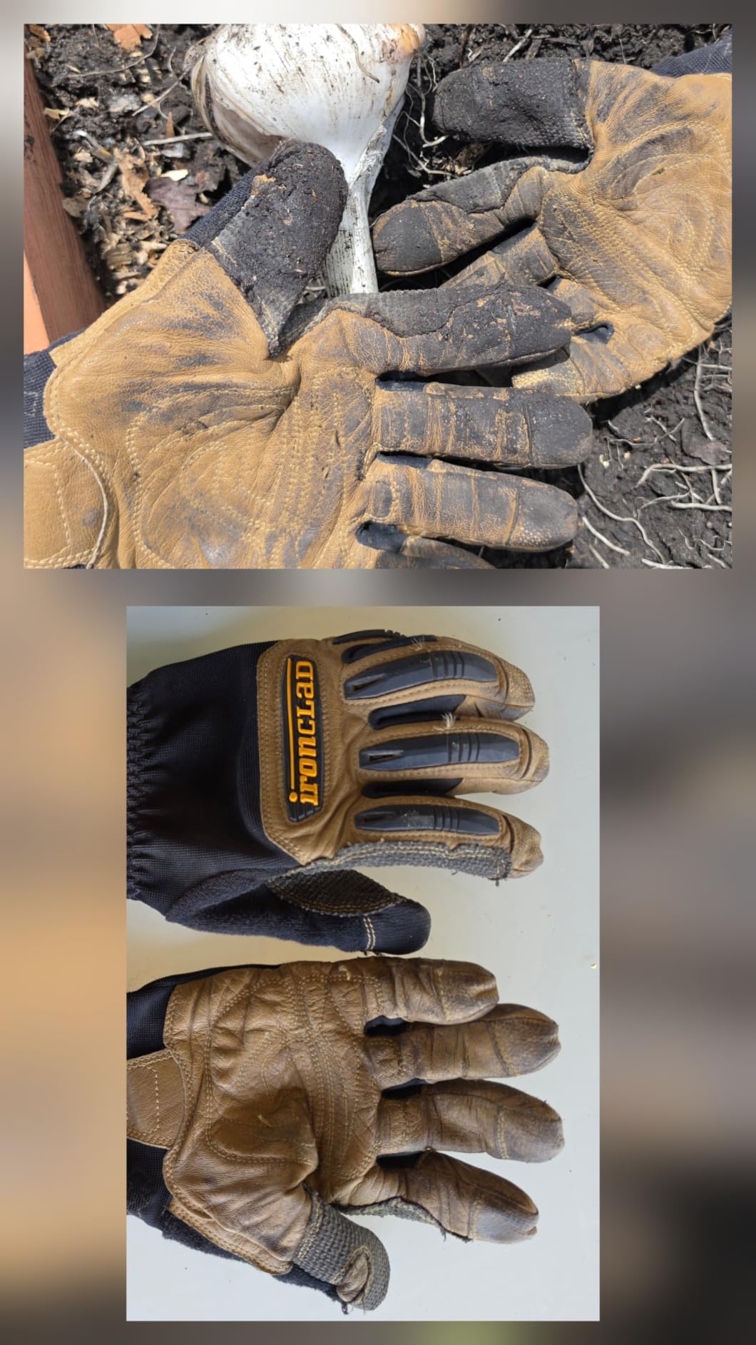 Ironclad Ranchworx Work Gloves RWG2, Premier Leather Work Glove, Performance Fit, Durable, Machine Washable, (1 Pair), RWG2-04-L,Brown/Black customer photo 2