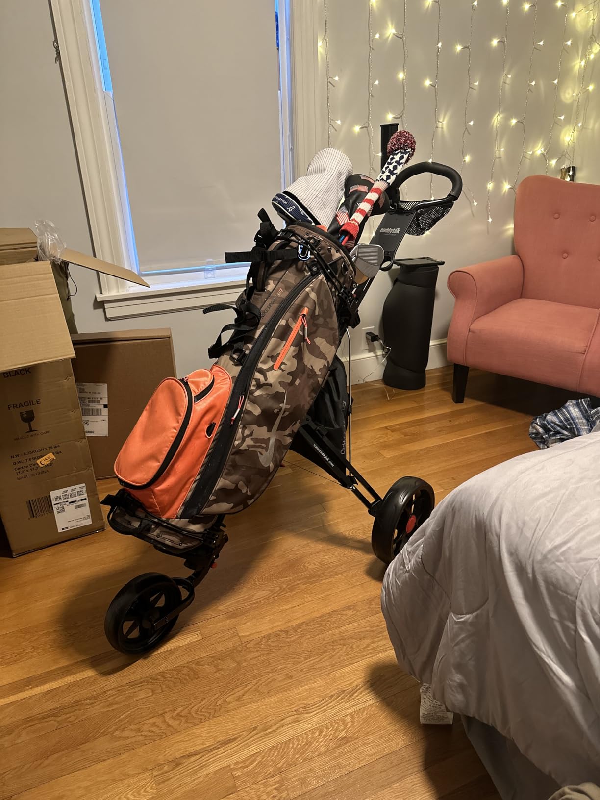 Caddytek CaddyLite 11.5 V3 Golf Push Cart - Lightweight Aluminum 3-Wheel Foldable Golf Bag Cart with Quad-Fold Frame, EVA Wheels, Adjustable Handle, Foot Brake, Mesh Net, Umbrella & Drink Holder customer photo 1