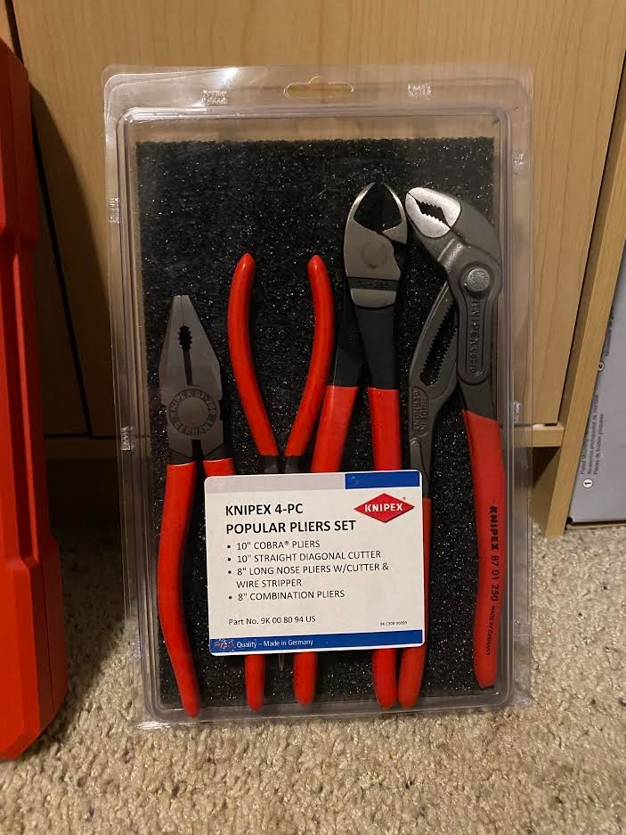 Knipex Tools 9K 00 80 94 US Cobra Combination Cutter and Needle Nose Pliers Set (4 Piece) customer photo 2
