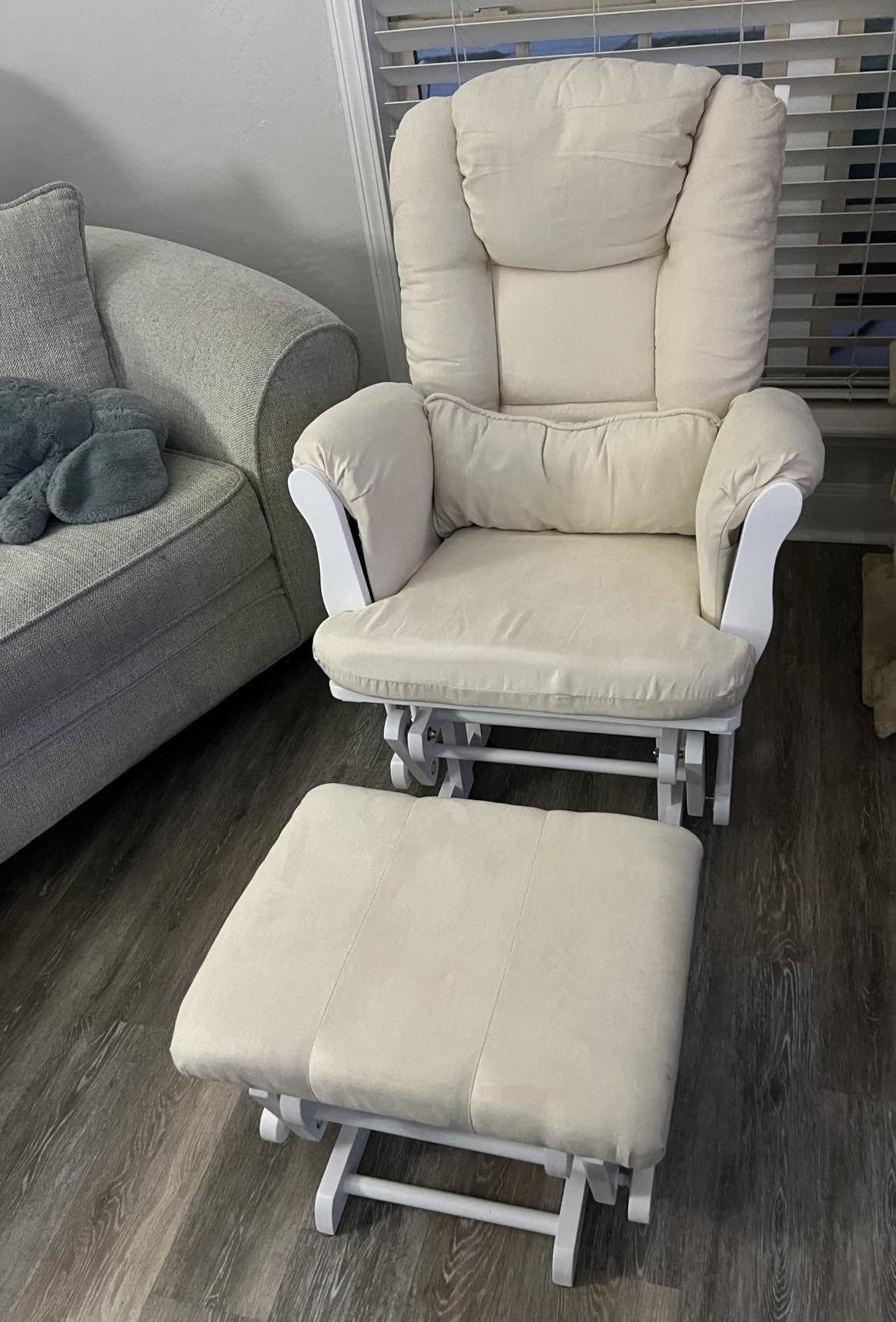 Storkcraft Tuscany Glider & Ottoman and Lumbar Pillow, Espresso/Taupe Swirl customer photo 2