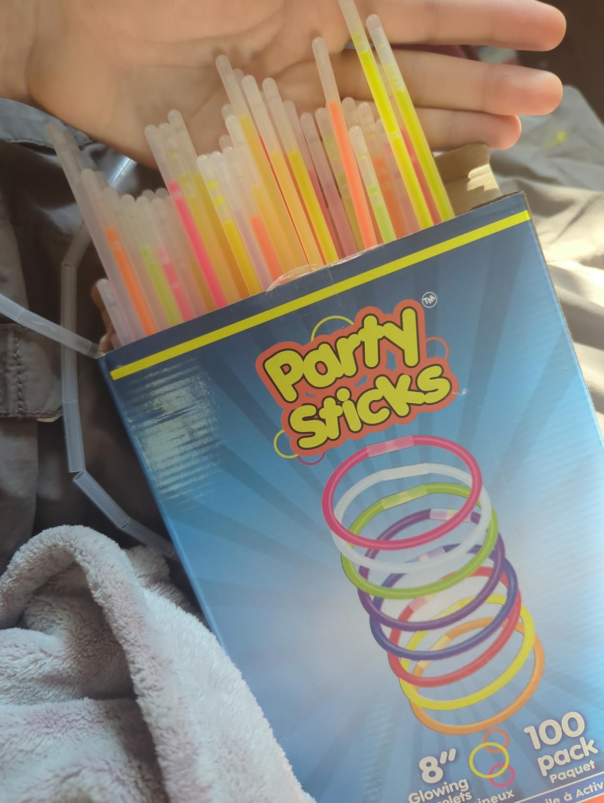 PartySticks Glow Sticks Party Supplies 100pk - 8 Inch Glow in the Dark Light Up Sticks Party Favors, Glow Party Decorations, Neon Party Glow Necklaces and Glow Bracelets with Connectors customer photo 1
