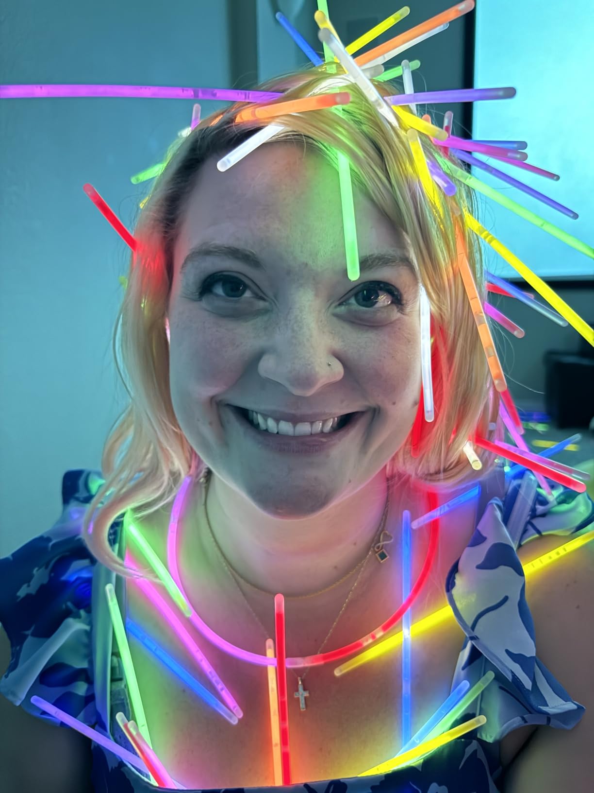 PartySticks Glow Sticks Party Supplies 100pk - 8 Inch Glow in the Dark Light Up Sticks Party Favors, Glow Party Decorations, Neon Party Glow Necklaces and Glow Bracelets with Connectors customer photo 2
