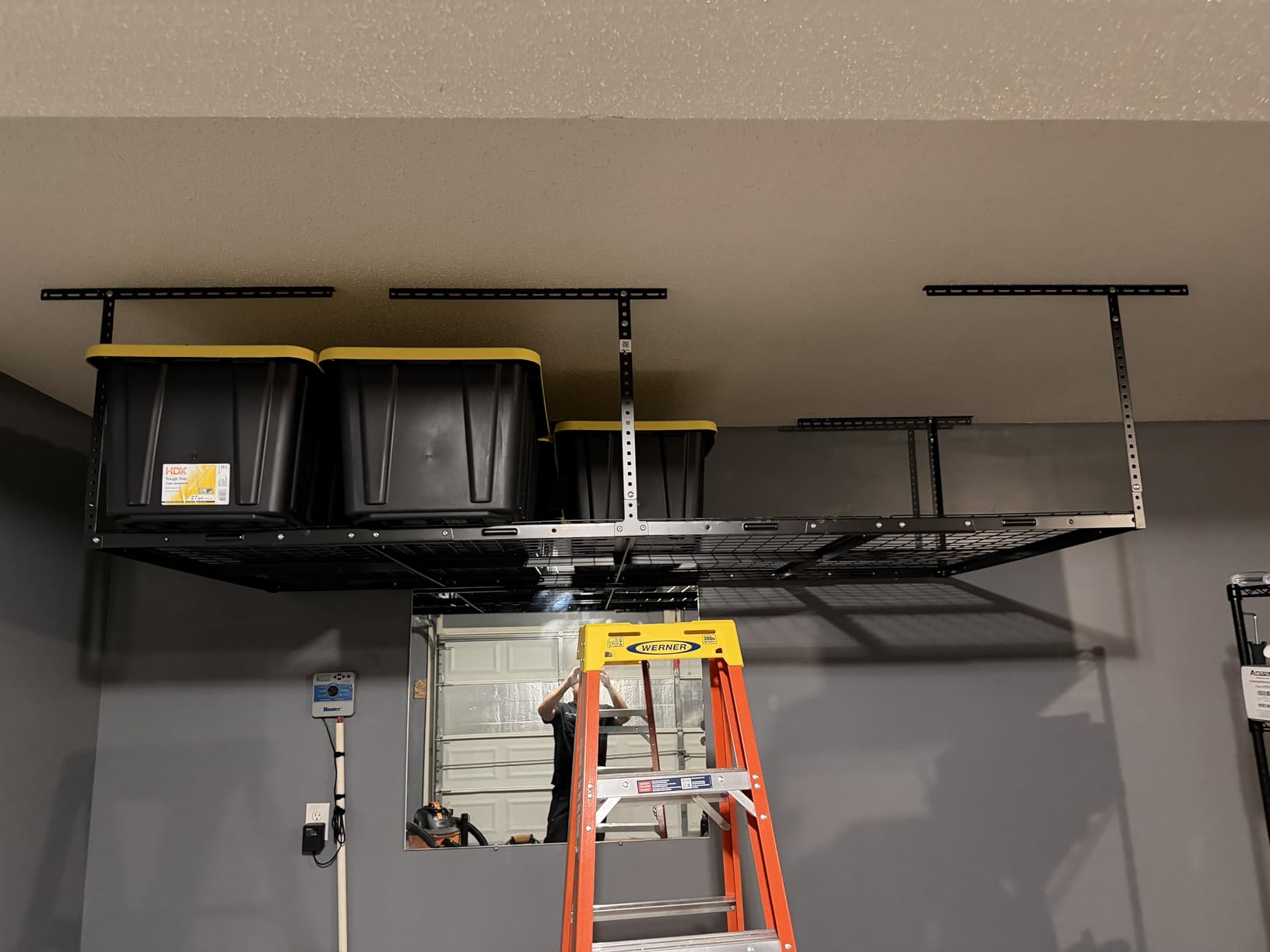 FLEXIMOUNTS 4x8 Overhead Garage Ceiling Storage Rack Organization, Black customer photo 2
