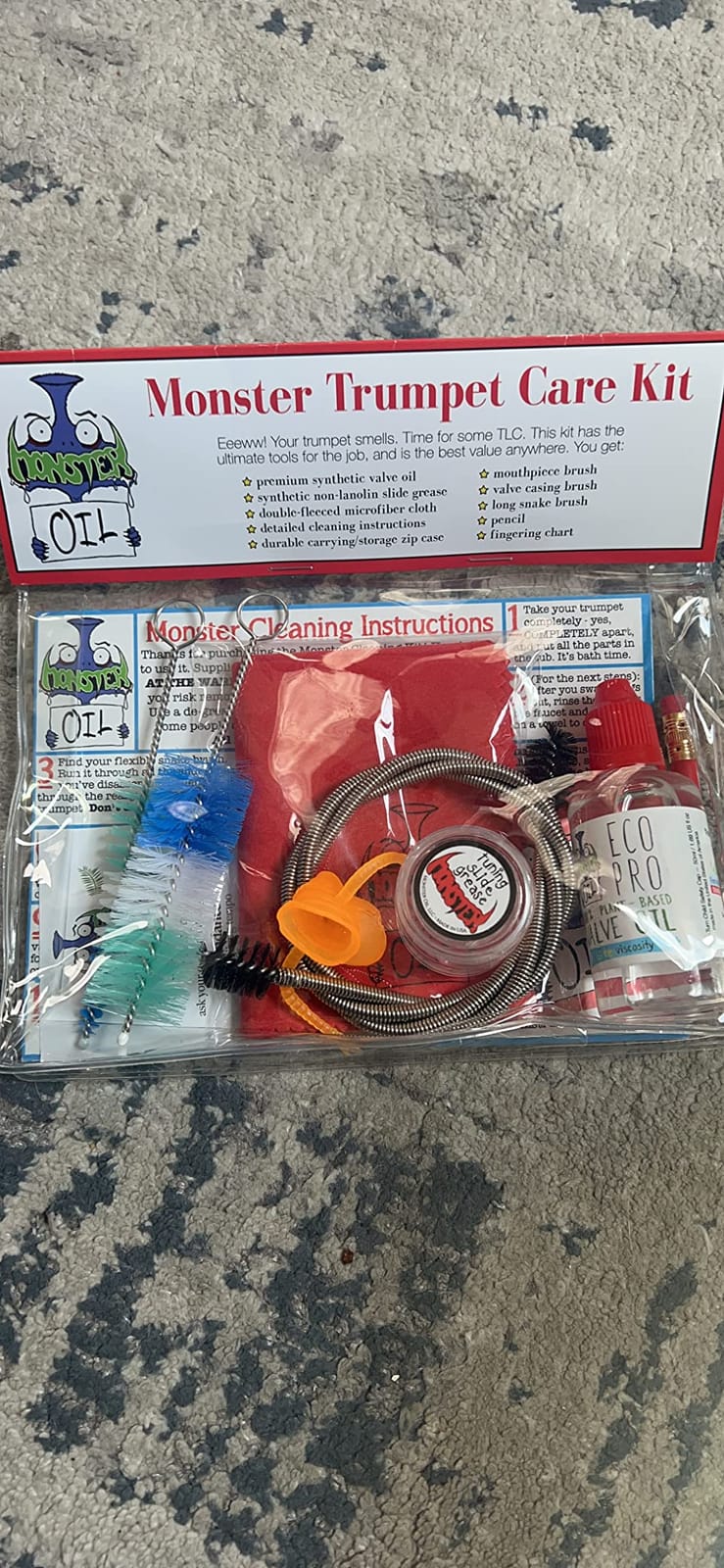 Monster Trumpet Cleaning Kit | USA-Based and Veteran-Owned! | Valve Oil, Slide Grease, and More to Take Care of and Clean Your Trumpet and Cornet! customer photo 2