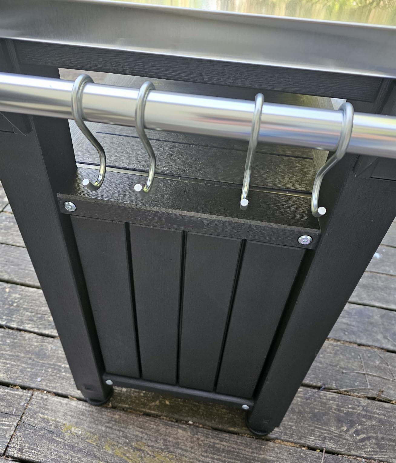Keter Outdoor Rolling Table Cart for Food Prep, Storage, Dark Brown customer photo 2