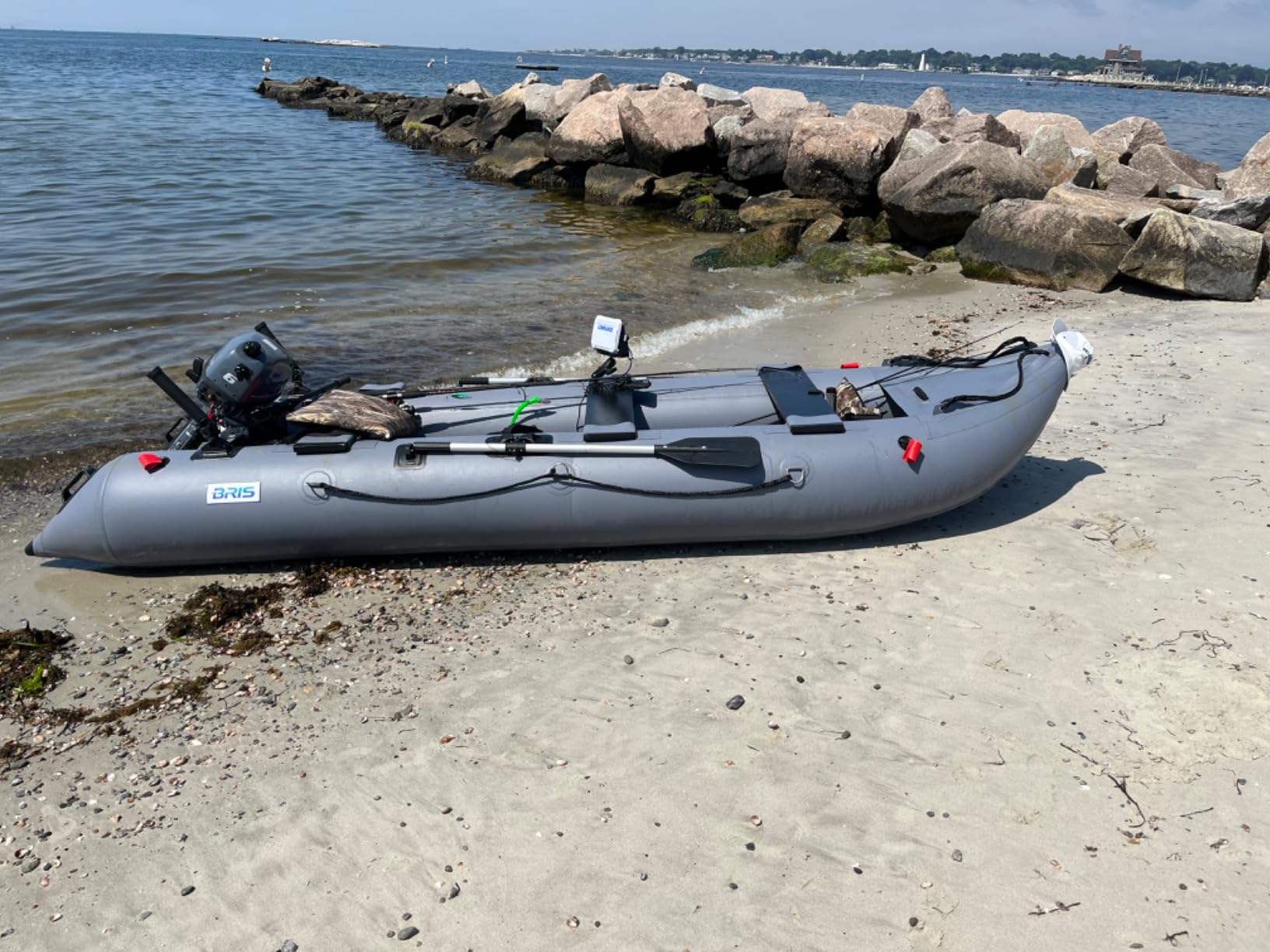 BRIS 14.1ft Inflatable Boat Inflatable Kayak 3 Person Kayak Canoe Fishing poonton Boat customer photo 1