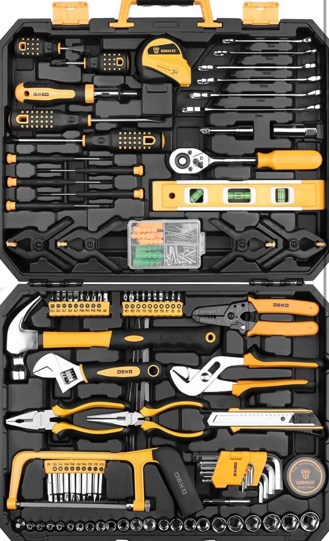 DEKOPRO 228 Piece Socket Wrench Auto Repair Tool Combination Package Mixed Tool Set Hand Tool Kit with Plastic Toolbox Storage Case customer photo 1