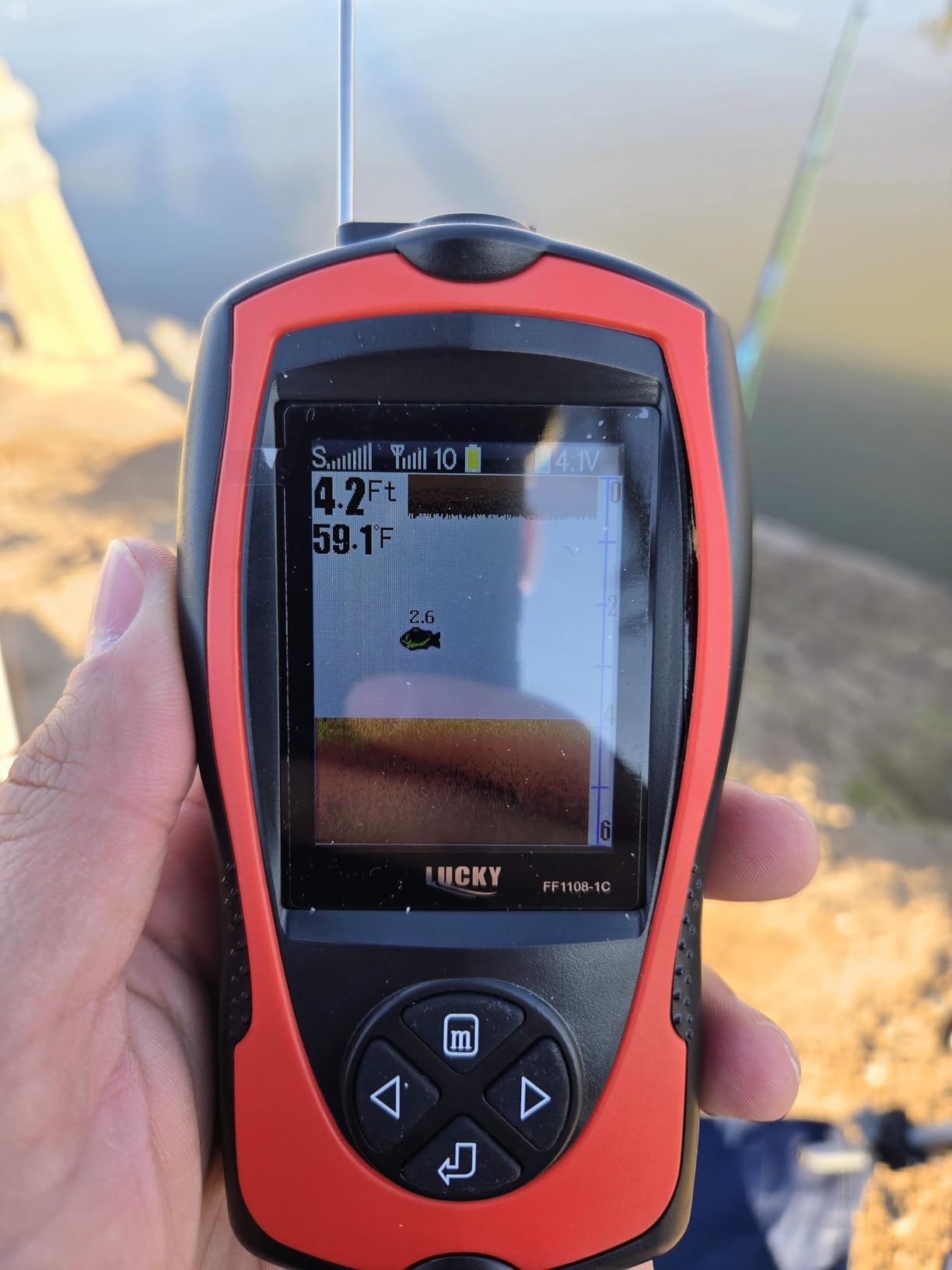 LUCKY Portable Fish Finder Transducer Sonar Sensor 147 Feet Water Depth Finder LCD Screen Echo Sounder Fishfinder with Fish Attractive Lamp for Ice Fishing Sea Fishing customer photo 2