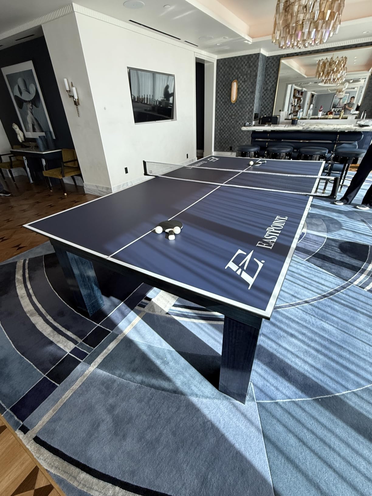 EastPoint Foldable Ping Pong Table Topper, Table Tennis, 9 ft x 5 ft, Blue customer photo 2