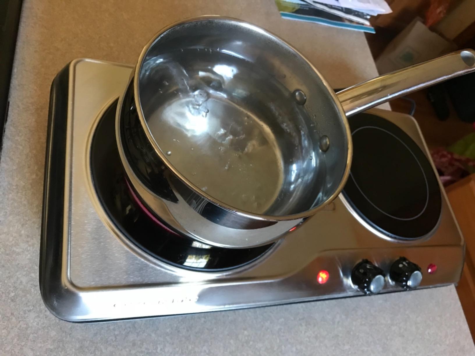 OVENTE Electric Infrared Double Burner, 1700W Hot Plate, Silver BGI102S customer photo 1