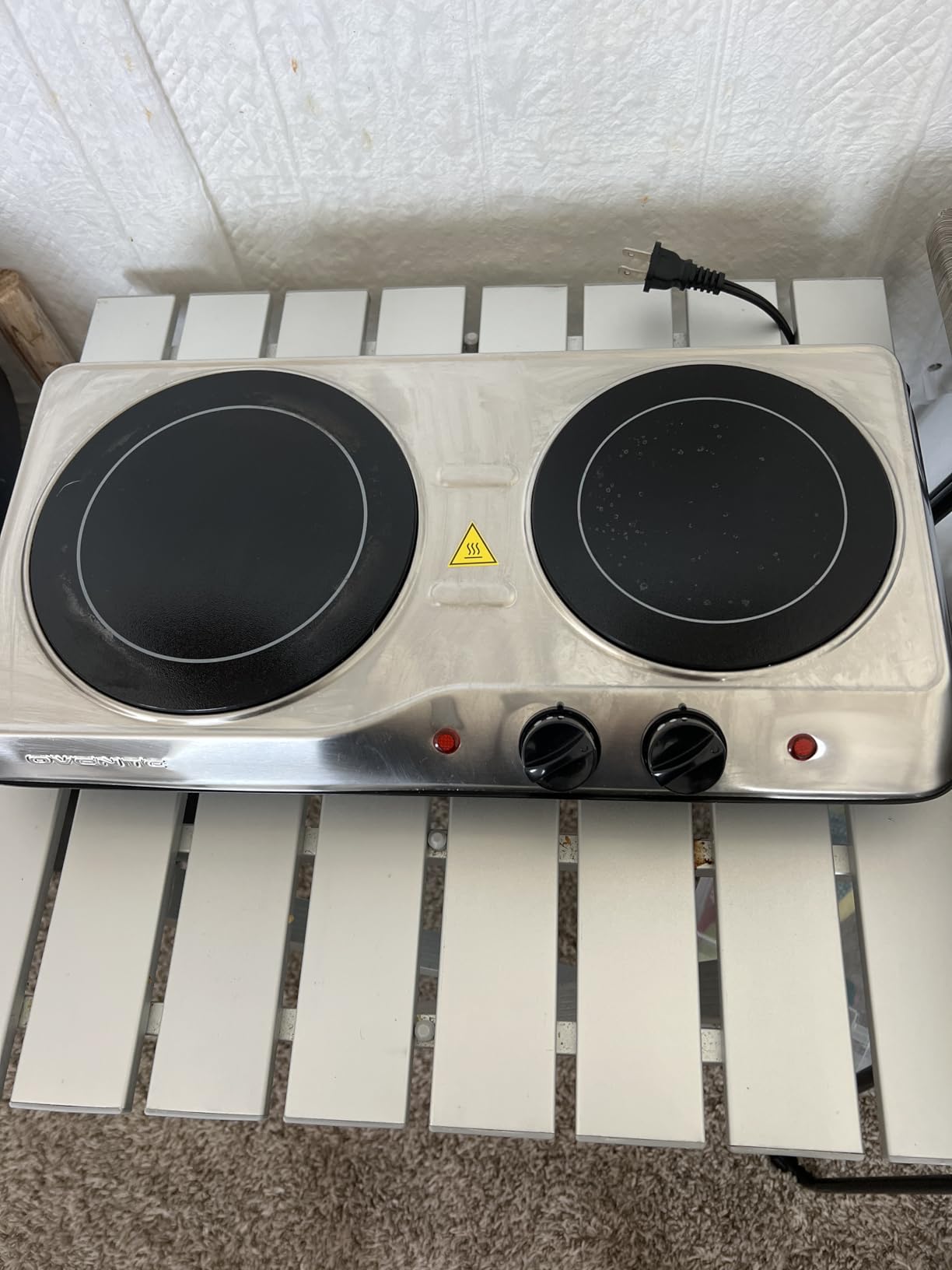 OVENTE Electric Infrared Double Burner, 1700W Hot Plate, Silver BGI102S customer photo 2