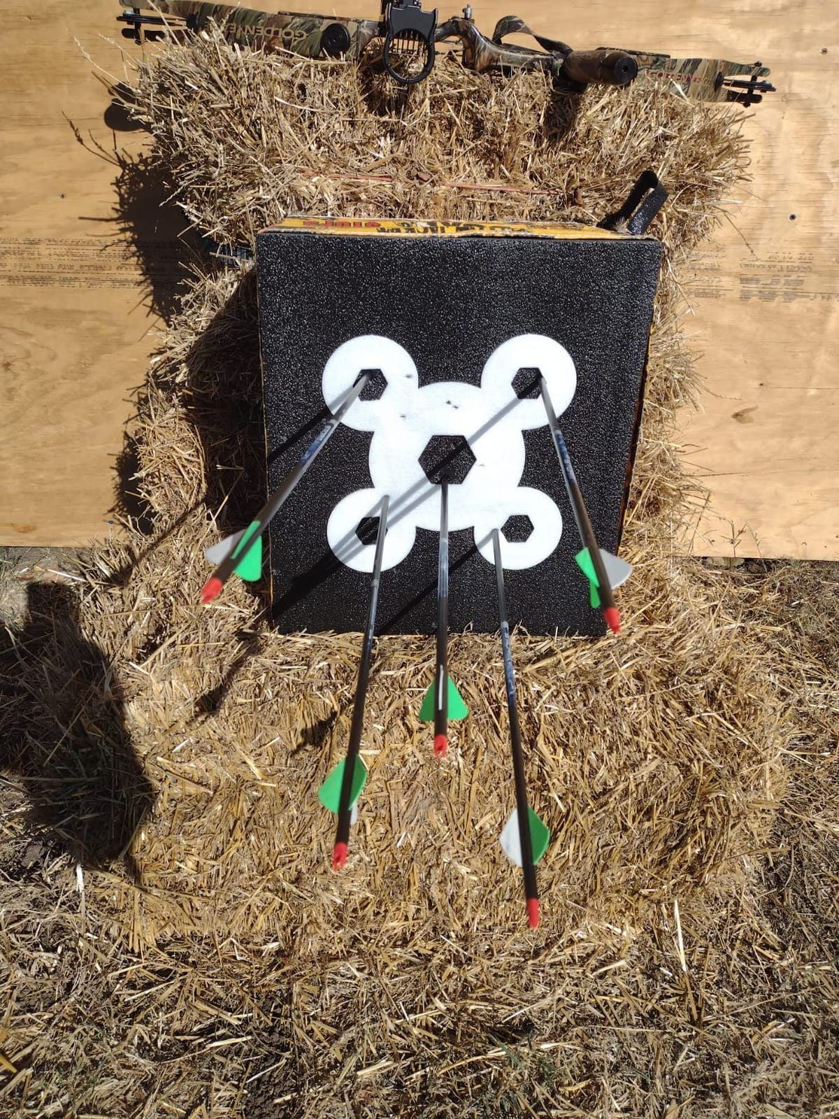 Morrell Yellow Jacket Dual Threat Foam Archery Target Block for Compound Bows and Crossbows, with 4 Sides and 32 Bullseyes, Yellow customer photo 1