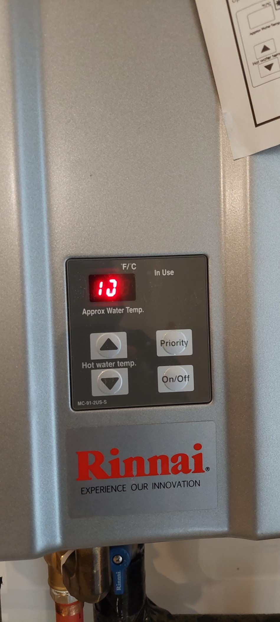 Rinnai RU199iN Condensing Tankless Hot Water Heater, 11 GPM, Natural Gas, Indoor Installation customer photo 2
