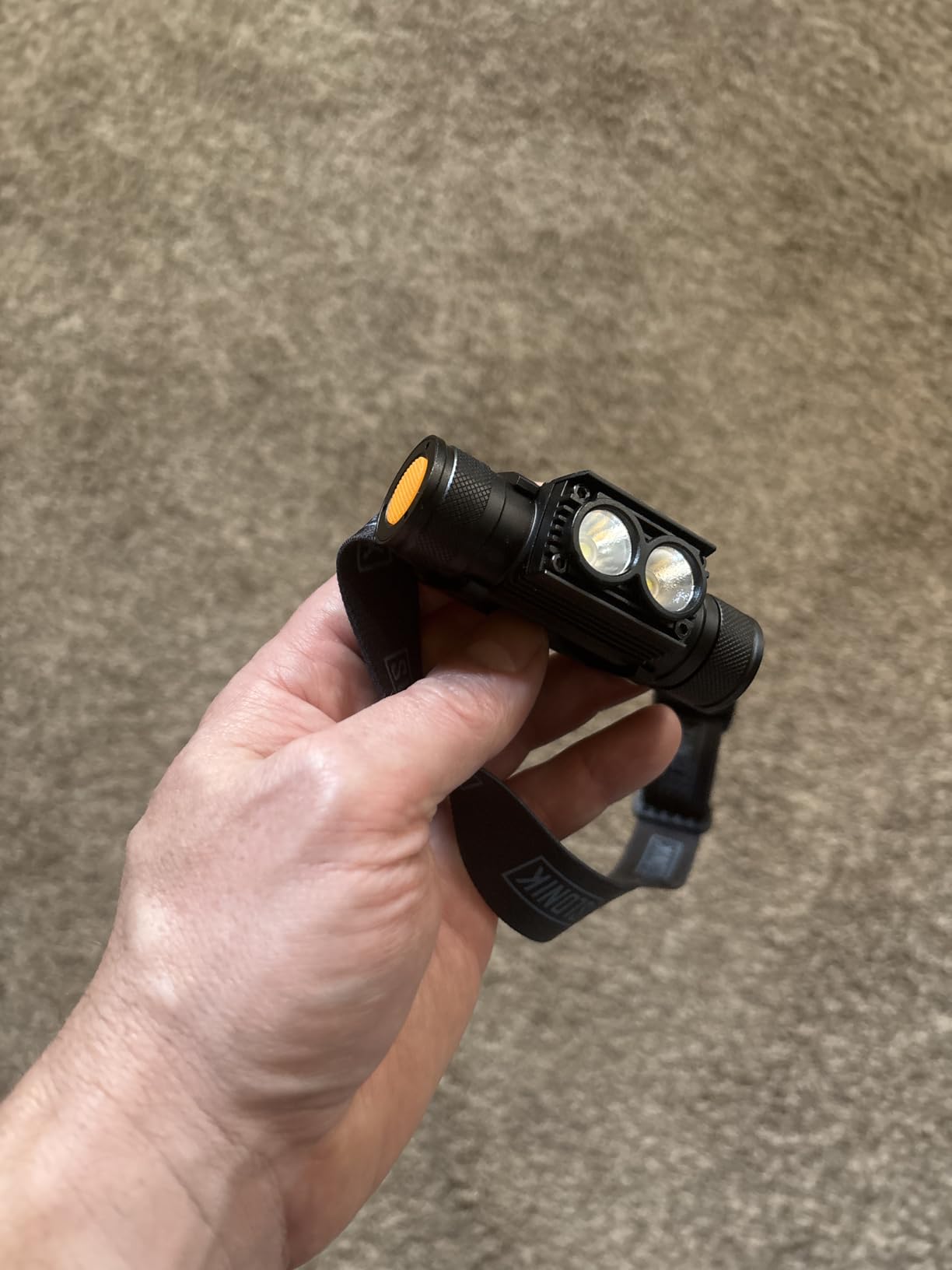 SLONIK Headlamp Rechargeable - 1000 Lumen LED USB Rechargeable Headlight - IPX4 Waterproof Head Lamp with Bright 60 ft Flashlight Beam - Hiking & Outdoor Camping Gear, Black - LED Headlamp customer photo 2