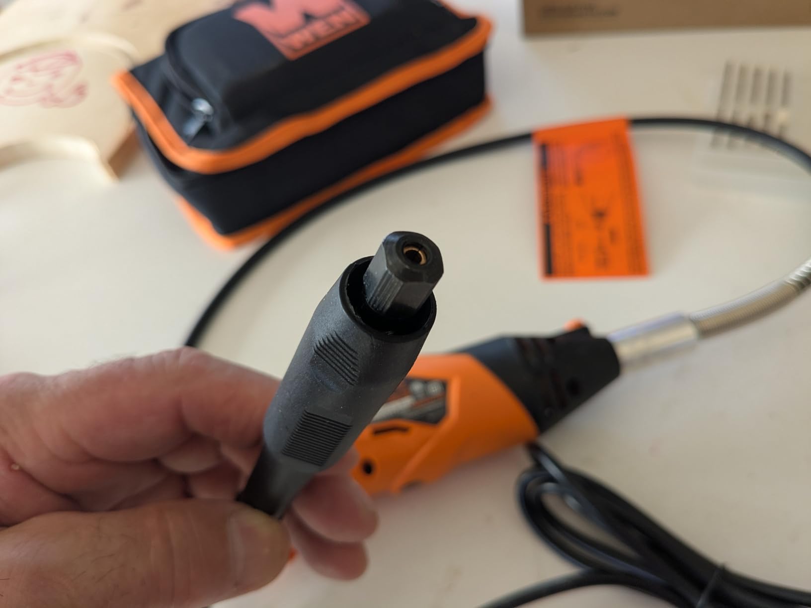 WEN 23114 1.4-Amp High-Powered Variable Speed Rotary Tool with Cutting Guide, LED Collar, 100+ Accessories, Carrying Case and Flex Shaft customer photo 1