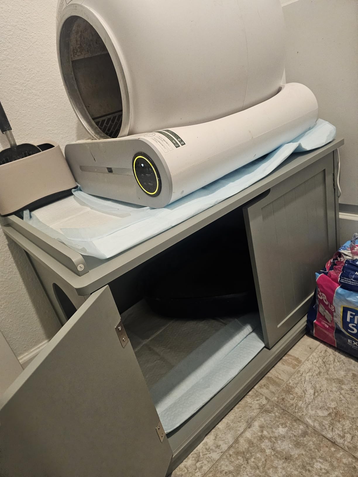 unipaws Cat Litter Box Enclosure Furniture, Hidden Litter Box Cover customer photo 1
