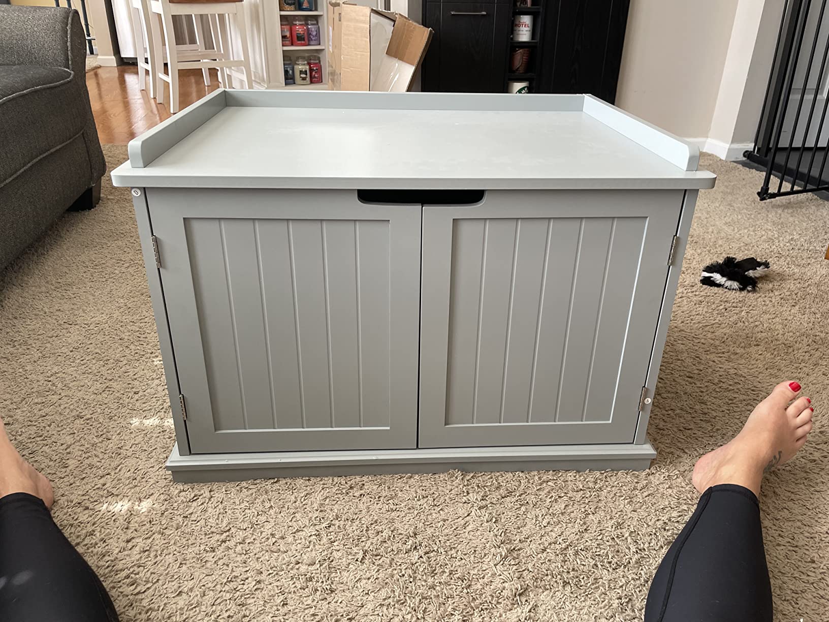 unipaws Cat Litter Box Enclosure Furniture, Hidden Litter Box Cover customer photo 2