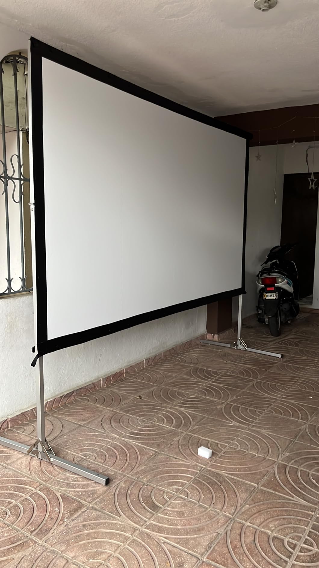 Projector Screen 135 inch,Projector Screen Outdoor with 3-Layers PVC customer photo 1