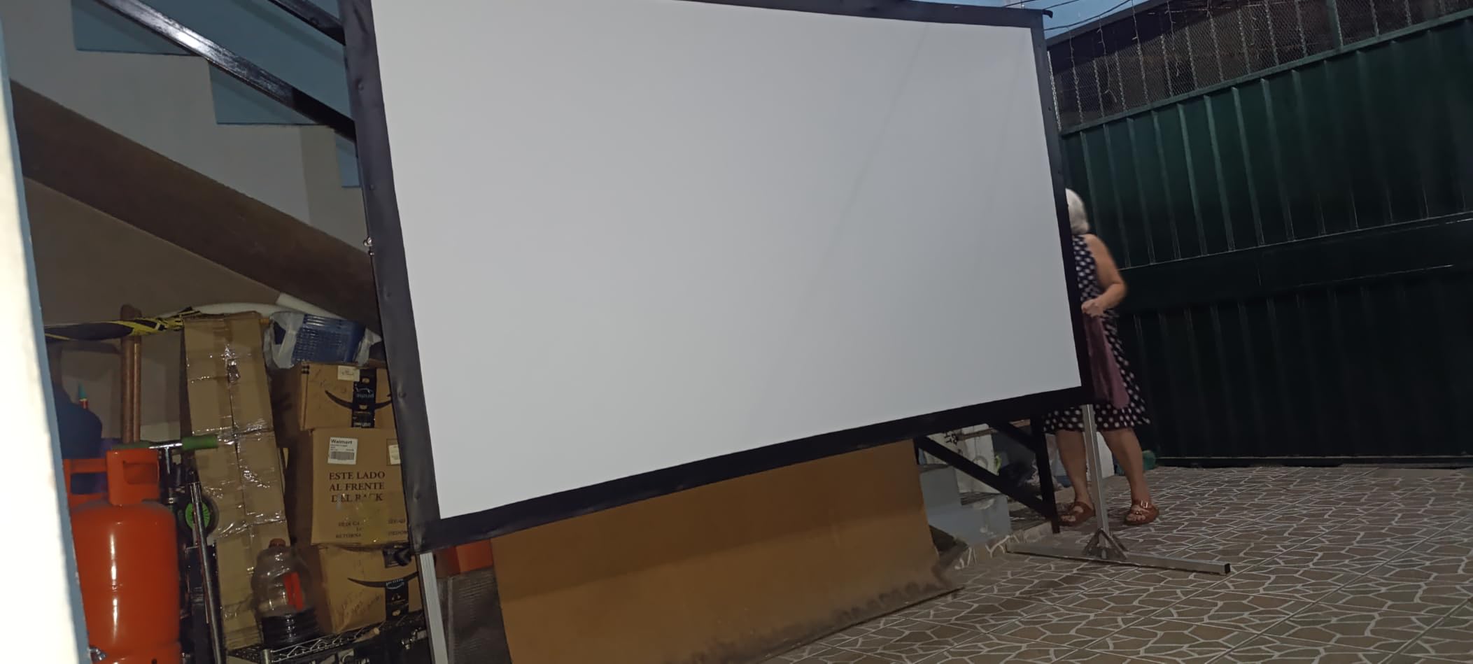 Projector Screen 135 inch,Projector Screen Outdoor with 3-Layers PVC customer photo 2