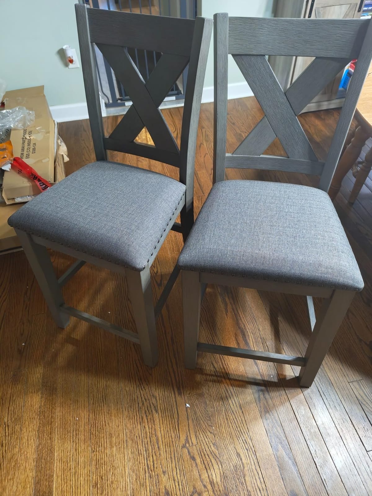Signature Design by Ashley Caitbrook X-Back Bar Stools Set of 2, Gray customer photo 1