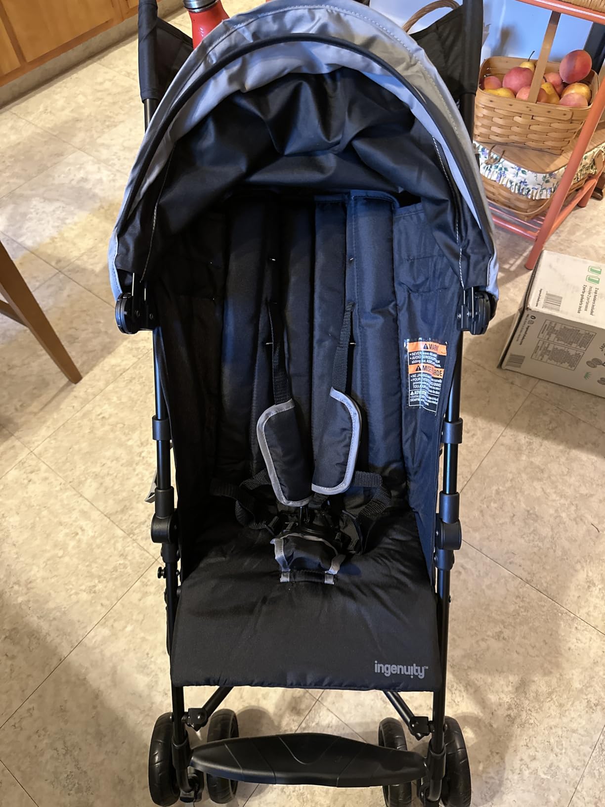 Ingenuity 3D Mini Convenience Stroller – Lightweight Stroller with Compact Fold, Multi-Position Recline, Canopy with Pop Out Sun Visor and More – Umbrella Stroller for Travel and More, Gray customer photo 1