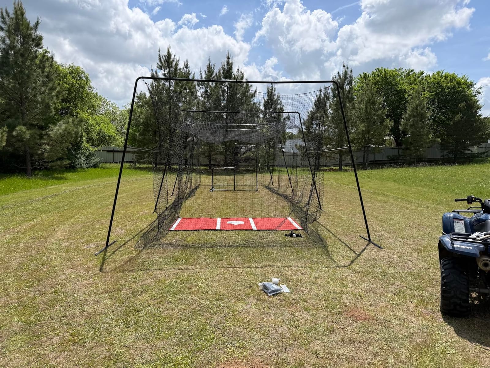 Skywalker Sports 40 Foot Competitive Batting Cages for Backyard or Indoor Baseball and Softball Collapsible Black Frame and Net customer photo 2