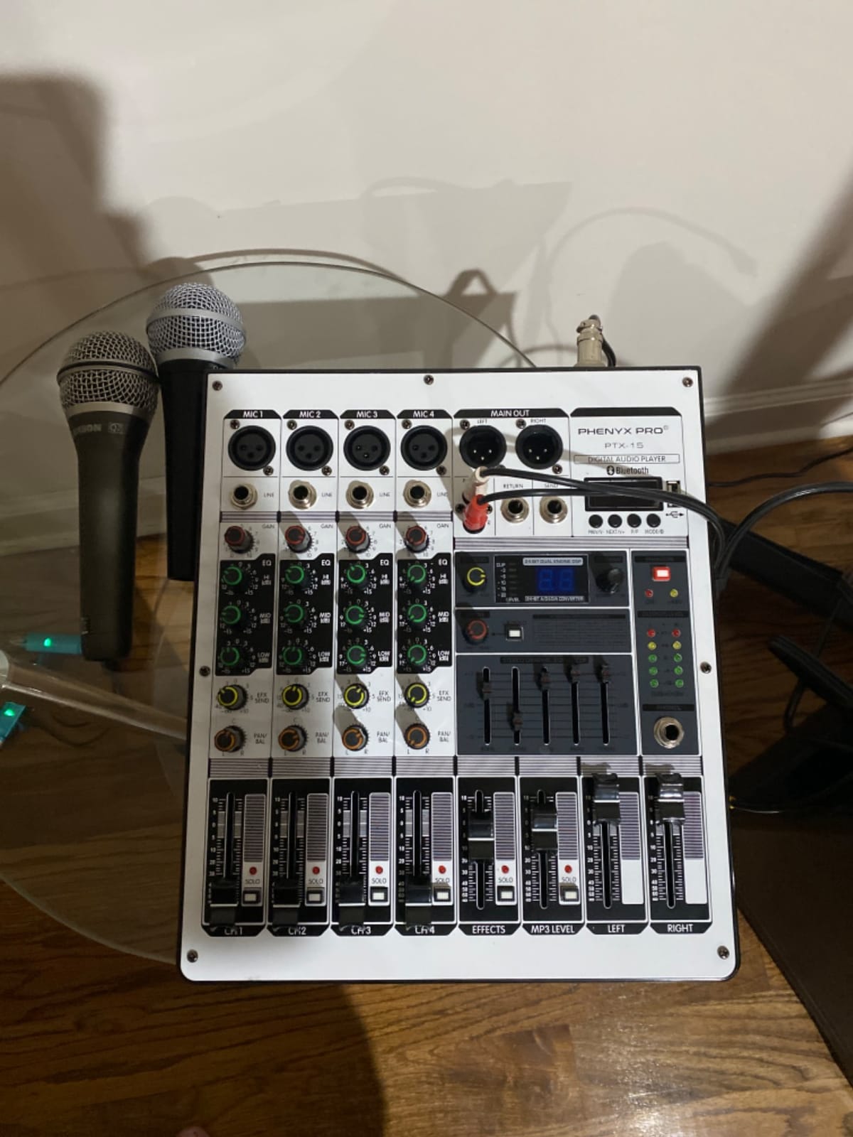 Professional Audio Mixer, Phenyx Pro Sound Console w/USB Audio Interface, 4-Channel Sound board DJ Mixer w/Stereo Equalizer, 16 DSP Effects, suitable for Stage, Live Gigs, and Karaoke (PTX-15) customer photo 1