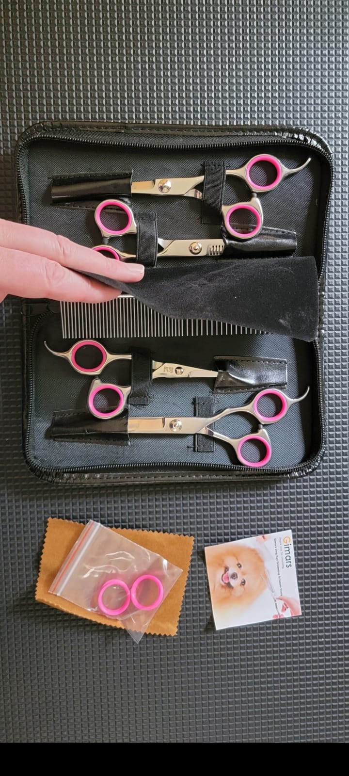 Gimars Titanium Coated Professional 6 in 1 4CR Stainless Steel Dog Grooming Scissors with Safety Round Tip, Heavy Duty Pet Grooming Scissor for Dogs, Cats and Other Animals customer photo 2
