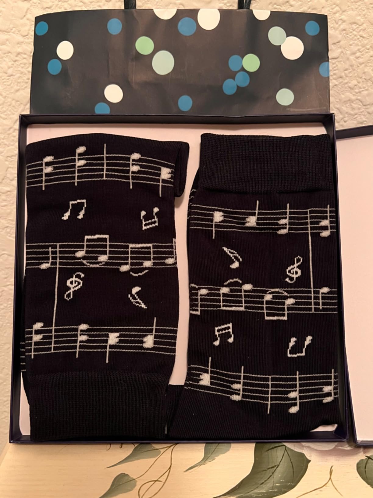 HAPPYPOP Music Note Gifts for Men - Novelty Guitar Piano Socks, Drum Gifts for Music Lovers customer photo 1