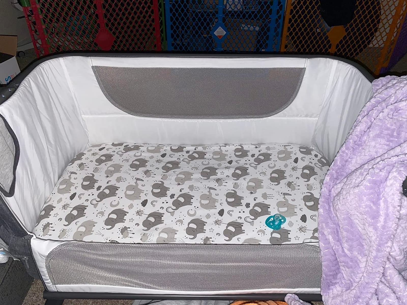 KoolerThings Baby Bassinet, Bedside Sleeper for Baby, Easy Folding Portable Crib with Storage Basket for Newborn, Bedside Bassinet, Comfy Mattress/Travel Bag Included (Bassinet) (Grey) customer photo 2