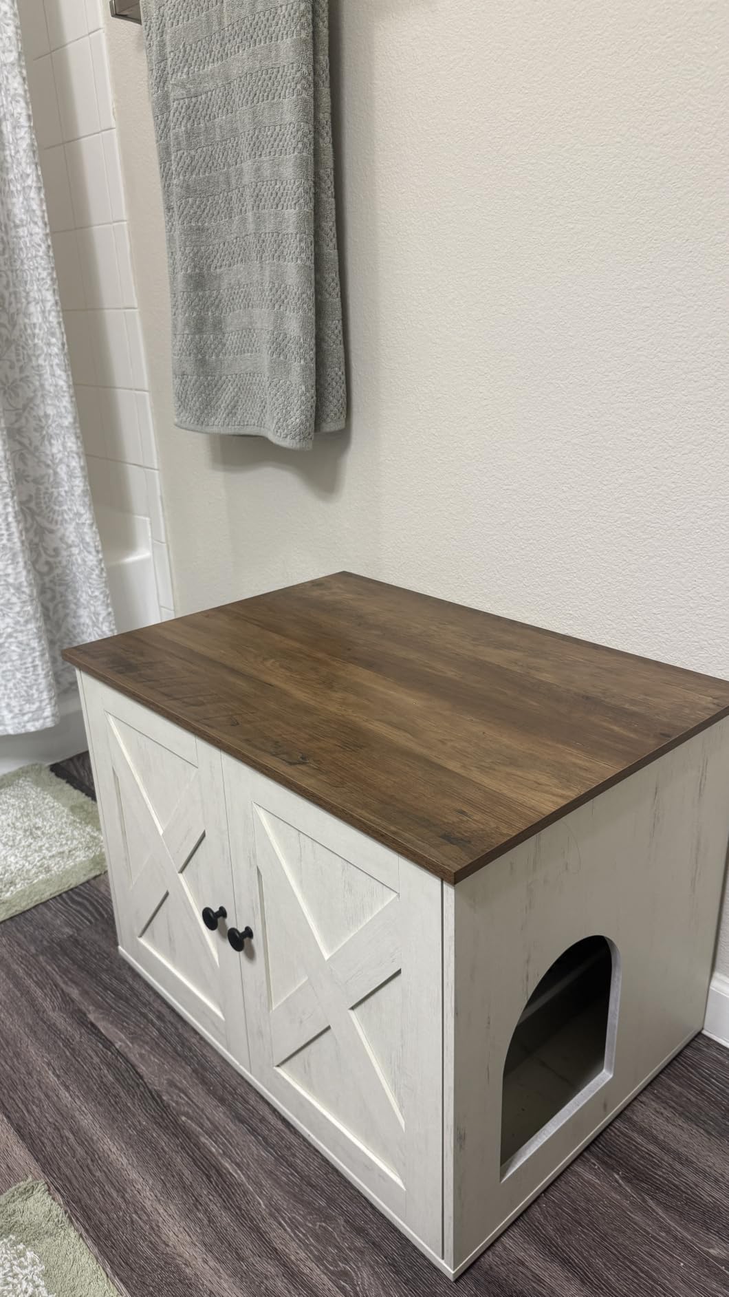 Feandrea Cat Litter Box Enclosure, End Table, 31.5 x 20.9 x 19.7 Inches customer photo 2