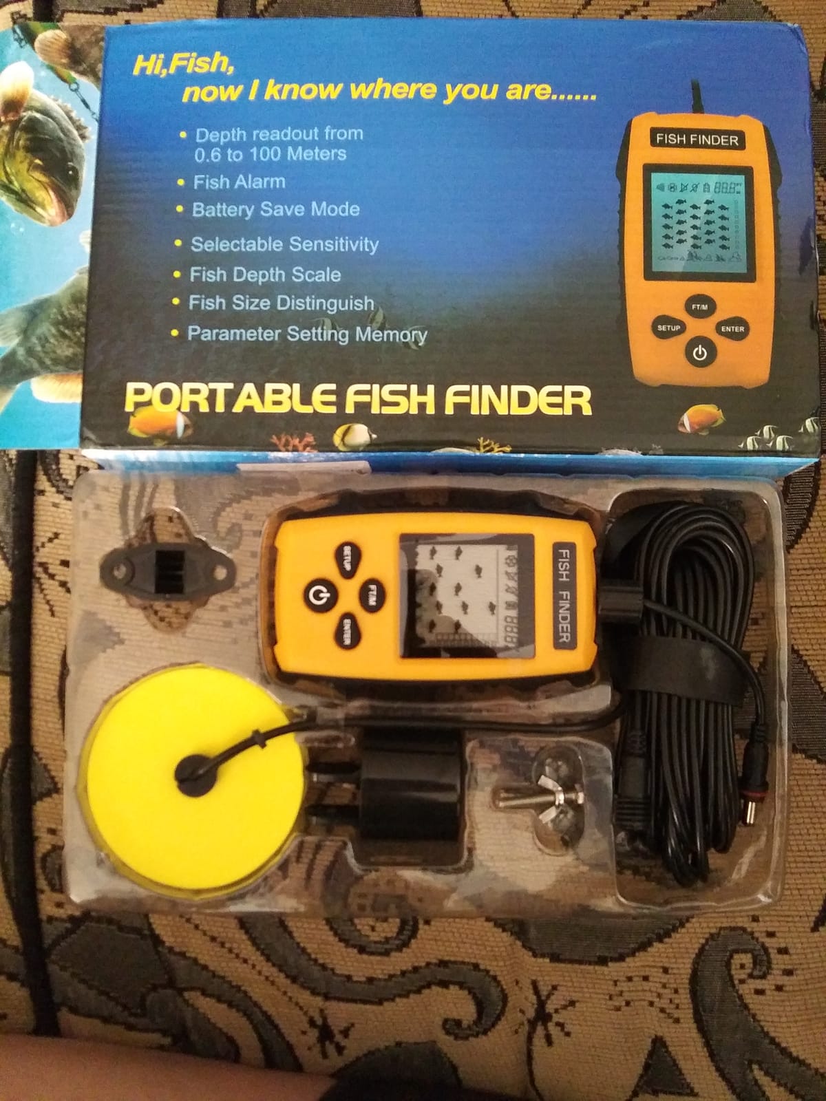 Handheld Fish Finder Portable Fishing Kayak Fishfinder Fish Depth Finder Fishing Gear with Sonar Transducer and LCD Display customer photo 2