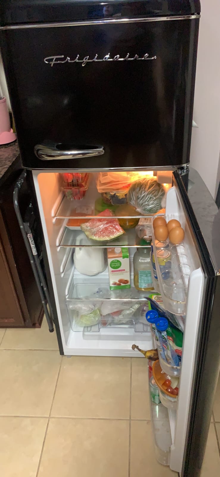Frigidaire EFR756, 2 Door Apartment Size RETRO Refrigerator with Top Freezer, Chrome Handles, 7.5 cu ft customer photo 2