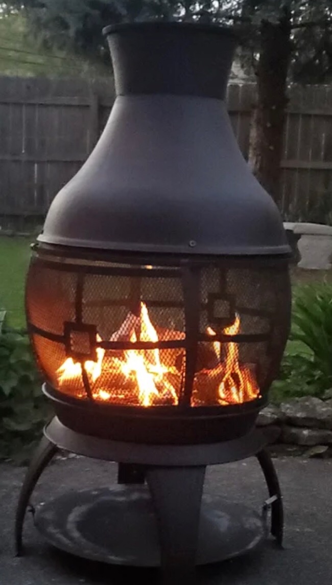 Giantex Wood Burning Chiminea, Heavy Duty Fireplace Chiminea for Patio customer photo 1