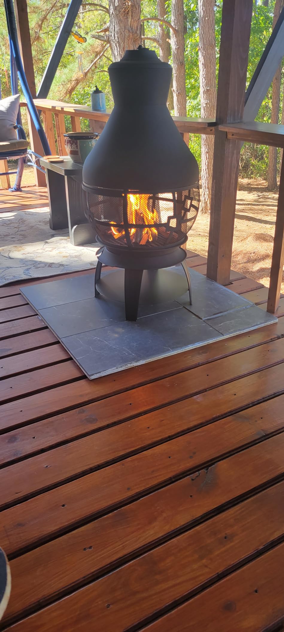 Giantex Wood Burning Chiminea, Heavy Duty Fireplace Chiminea for Patio customer photo 2