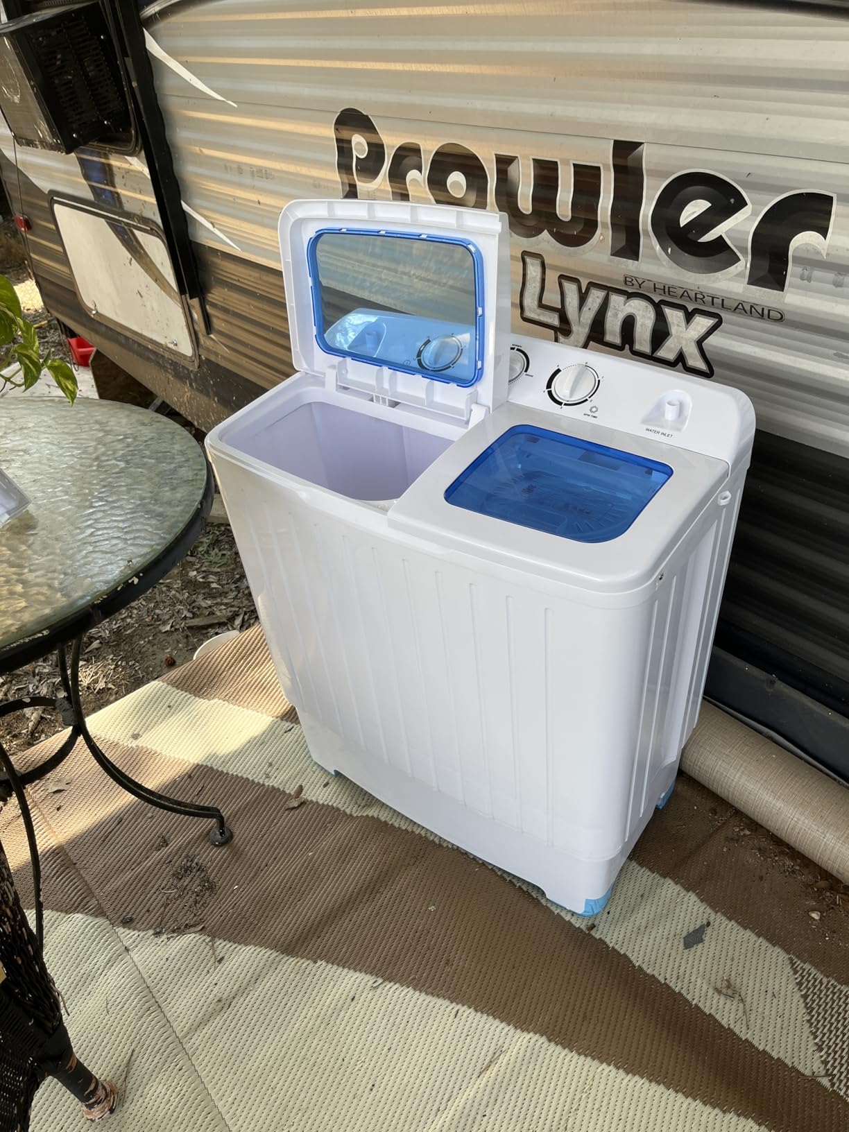 COSTWAY Portable Washing Machine, 12Lbs Washer and 8Lbs Spinner, Blue+White customer photo 1