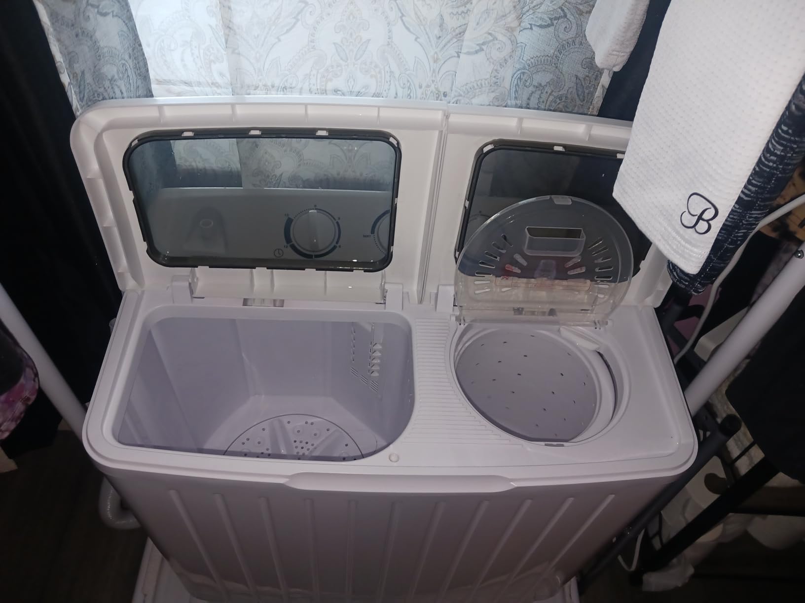COSTWAY Portable Washing Machine, 12Lbs Washer and 8Lbs Spinner, Blue+White customer photo 2
