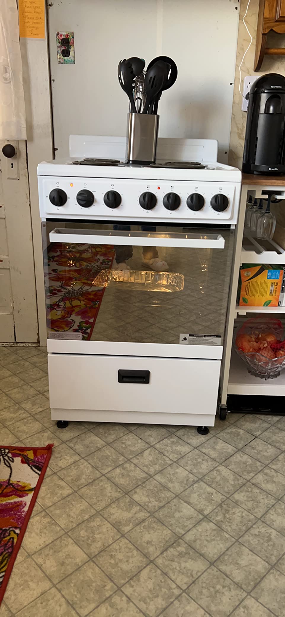 Premium Levella PRE2427GB 24 in Freestanding Electric Range with 4 Coil Burners and 2.7 Cu. Ft. Single Oven Capacity with Lower Storage Drawer - Black customer photo 1