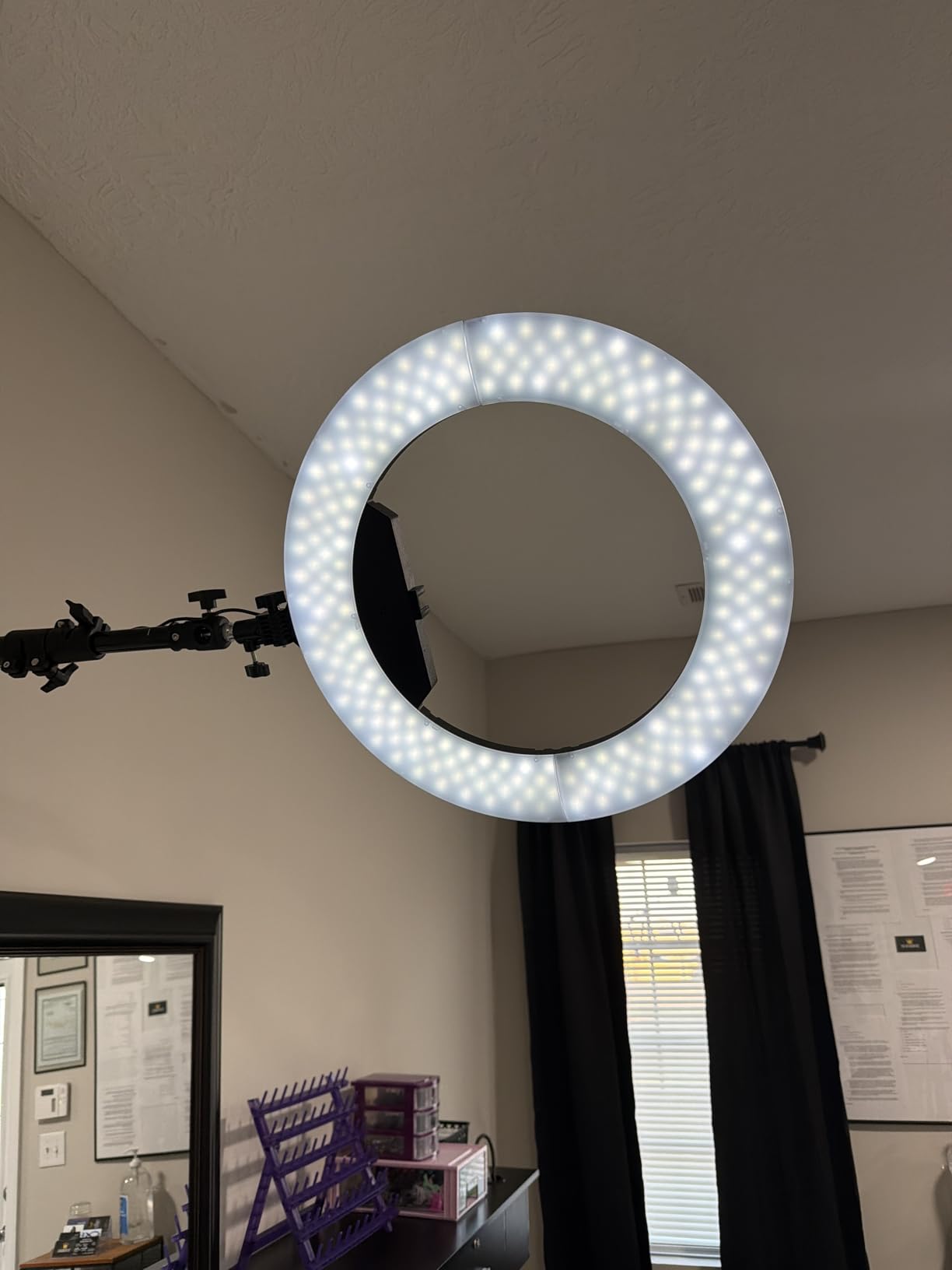 Ring Light 18 INCH Kit,55W6700k Dimmable LED Light, Tripod Stand, Remote Controller,Box for Camera,Smartphone,YouTube,TikTok,Self-Portrait Shooting,CRI95 (Black) customer photo 2