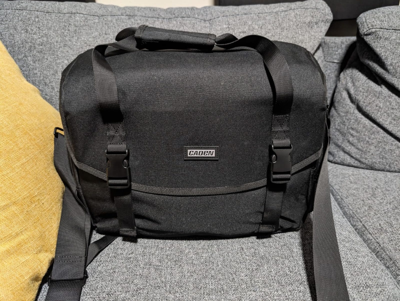 CADeN Camera Bag Case Shoulder Messenger Bag with Tripod Holder Compatible for Nikon, Canon, Sony, DSLR SLR Mirrorless Cameras Waterproof (Black, Large) customer photo 2