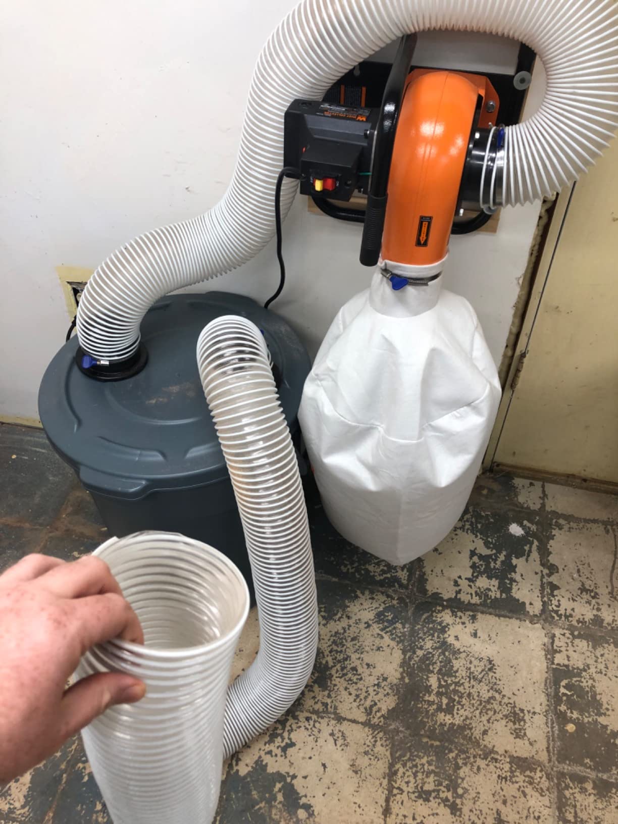 WEN Woodworking Dust Collector, 5.7-Amp Motor with 12-Gallon Bag, Mobile Base, and Optional Wall Mount (DC3401) customer photo 1