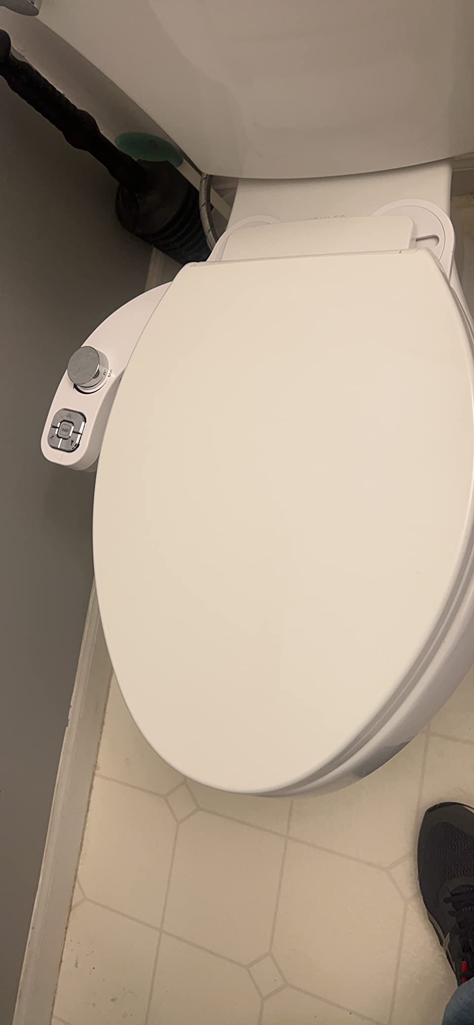 Bidet Attachment for Toilet, Dual Nozzle (Frontal and Rear Wash) Non-Electric Fresh Water Toilet Seat Attachment with Nozzle Self Cleaning, Adjustable Water Pressure(Chrome Silver) customer photo 2