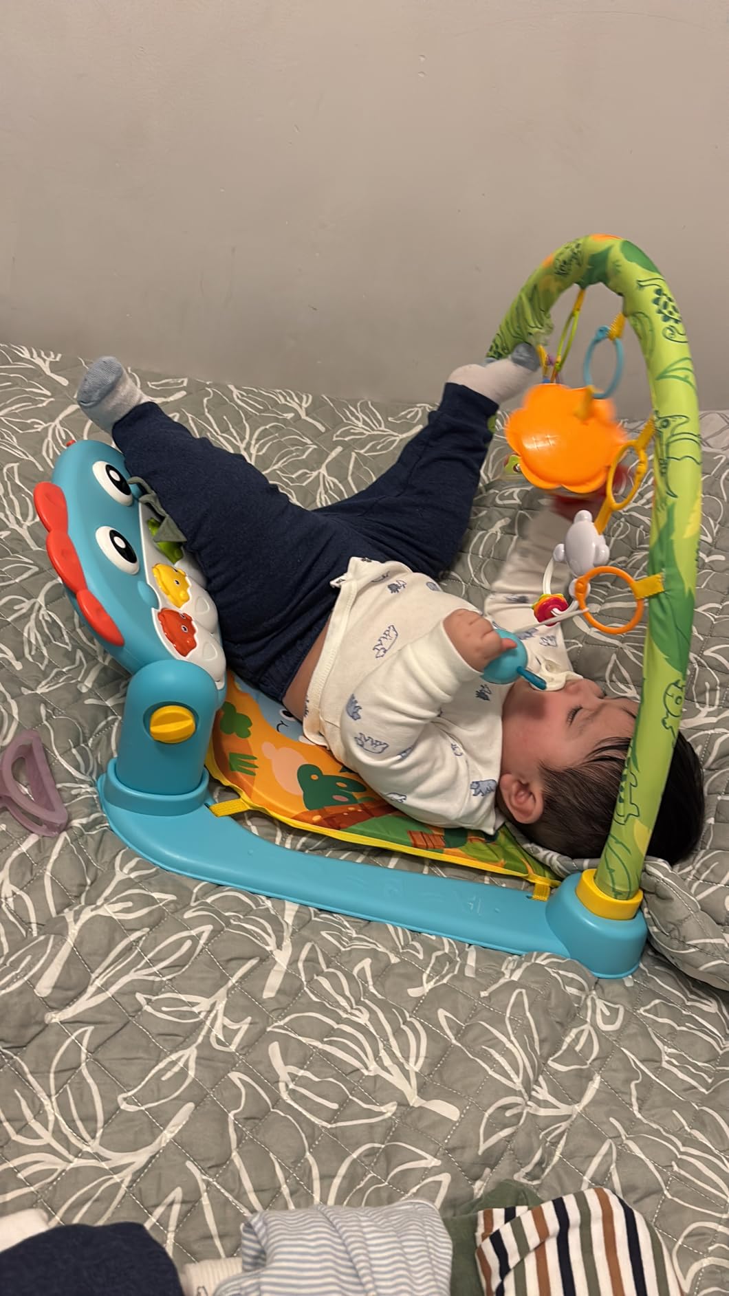 UMIKU Baby Gym Play Mat Baby Gifts Tummy Time Mat Activity Center, Dinosaur customer photo 2