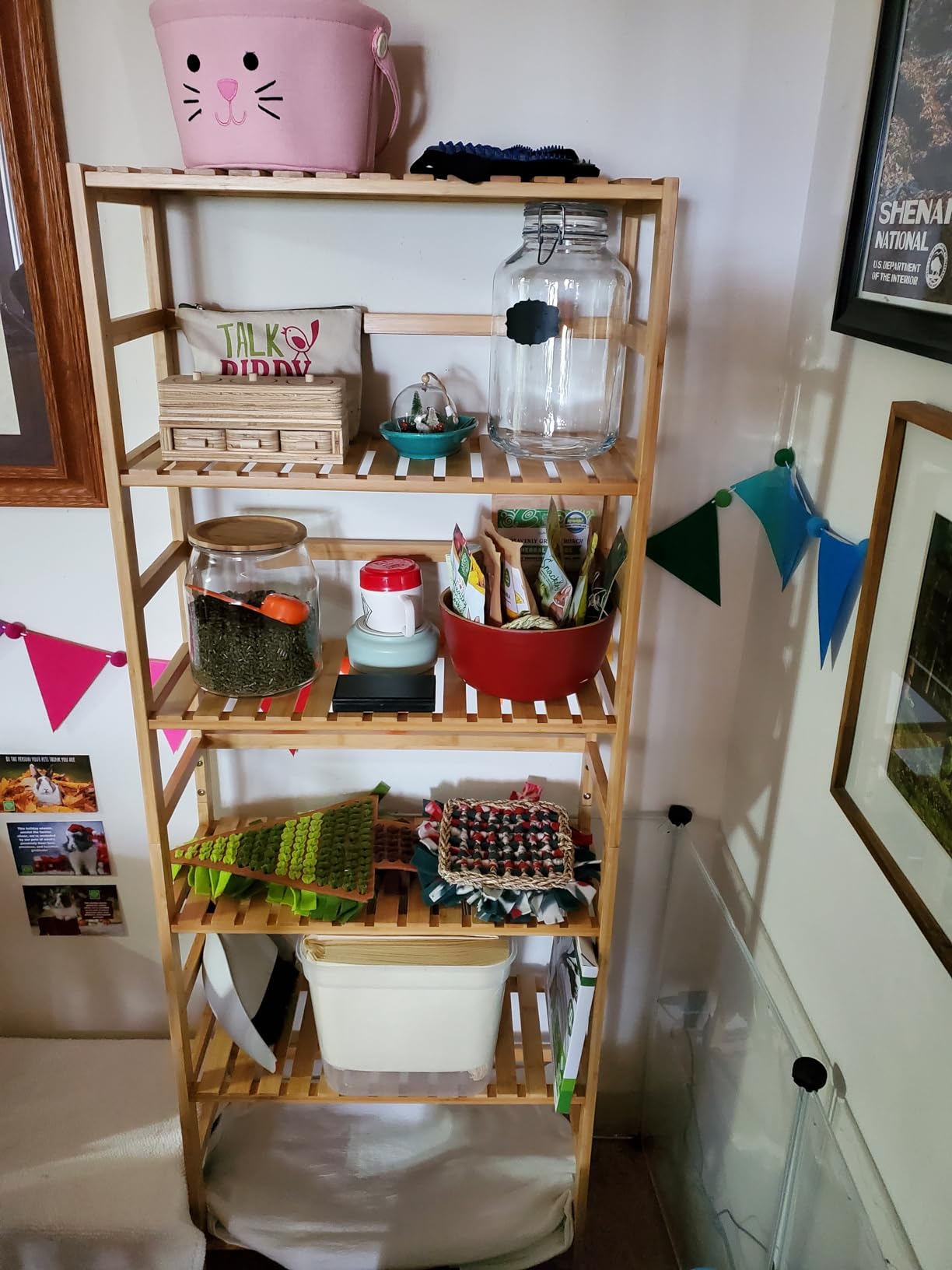 FOTOSOK 6-Tier Bamboo Shelf with Adjustable Shelves, Bamboo Kitchen Cabinet customer photo 1