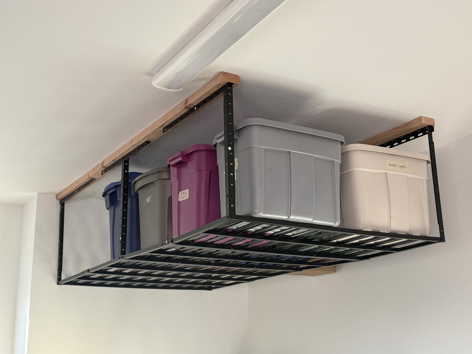 SunsGrove 4x8 Overhead Garage Storage Rack Organization, Adjustable Ceiling Mounted Storage Racks, 800LBS Weight Capacity, 22