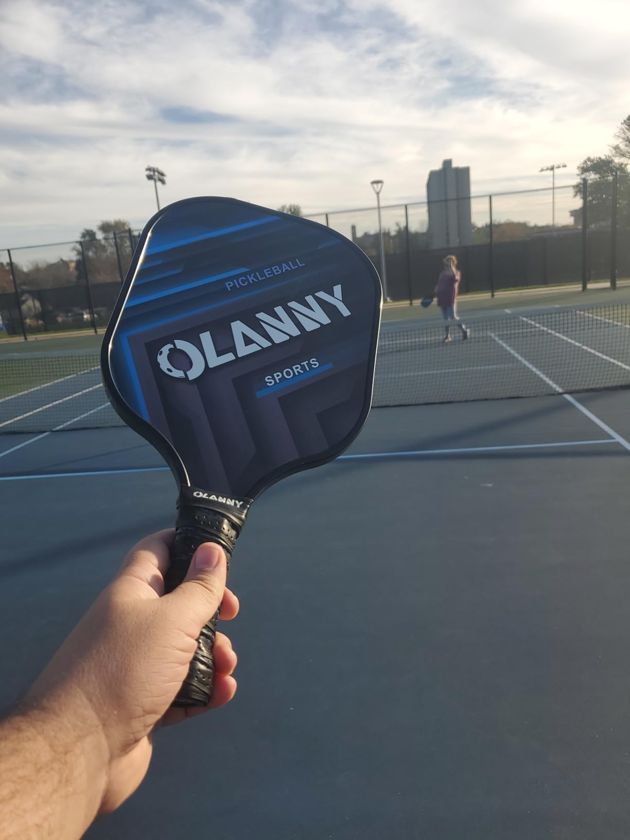 OLANNY Graphite Pickleball Paddles Set- Premium Rackets Fiber Face & Polymer Honeycomb Core Pickleball Set Includes Pickleball Paddles + Pickleball Balls+ Replacement Soft Grip + 1 Bag customer photo 1